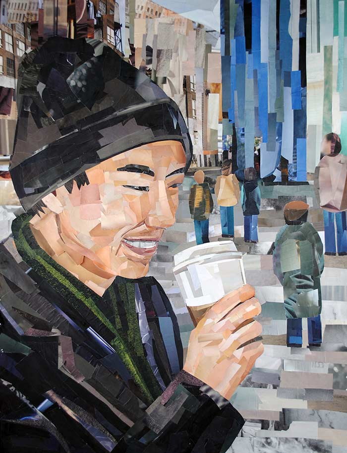 Morning Coffee by collage artist Megan Coyle