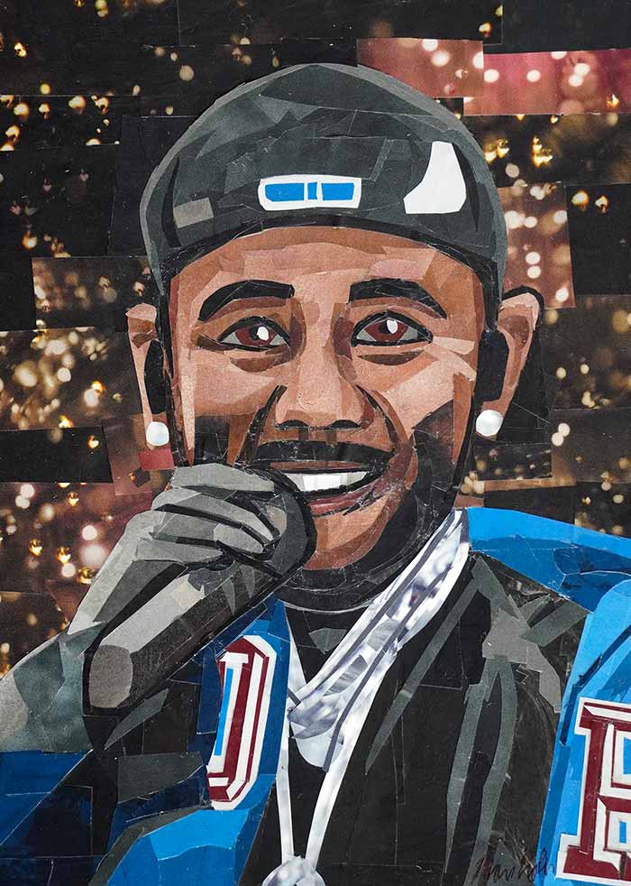 Kendrick Lamar portrait by collage artist Megan Coyle