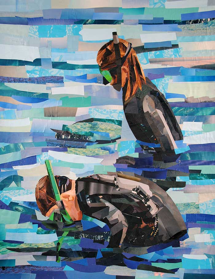 Snorkeling by collage artist Megan Coyle