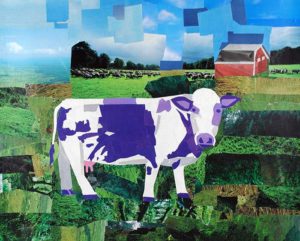 A Purple Cow's Paradise by collage artist Megan Coyle