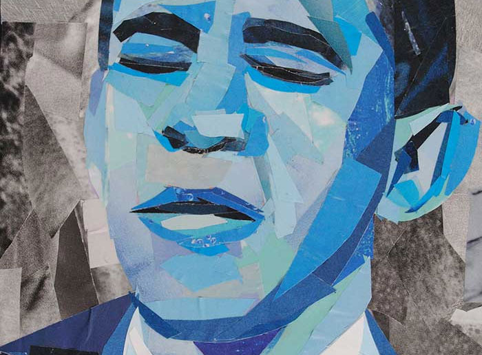 Blue Barack Obama by collage artist Megan Coyle